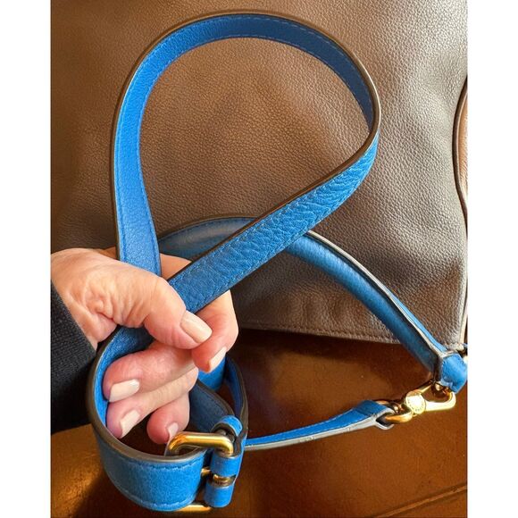 MARC by MARC JACOBS -New Q Hillier Leather Hobo Crossbody/Grey & Blue Colorblock - Picture 14 of 14